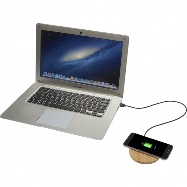 Logo trade promotional items image of: Essence 5W bamboo wireless charging pad